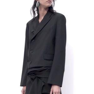 Zara cropped wool blend blazer NWOT